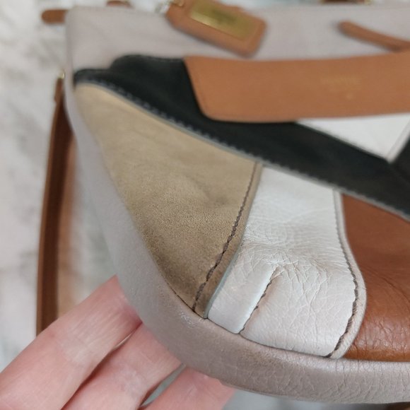 Fossil Women's Tan and Black Patches Leather Crossbody Bag - Picture 7 of 10